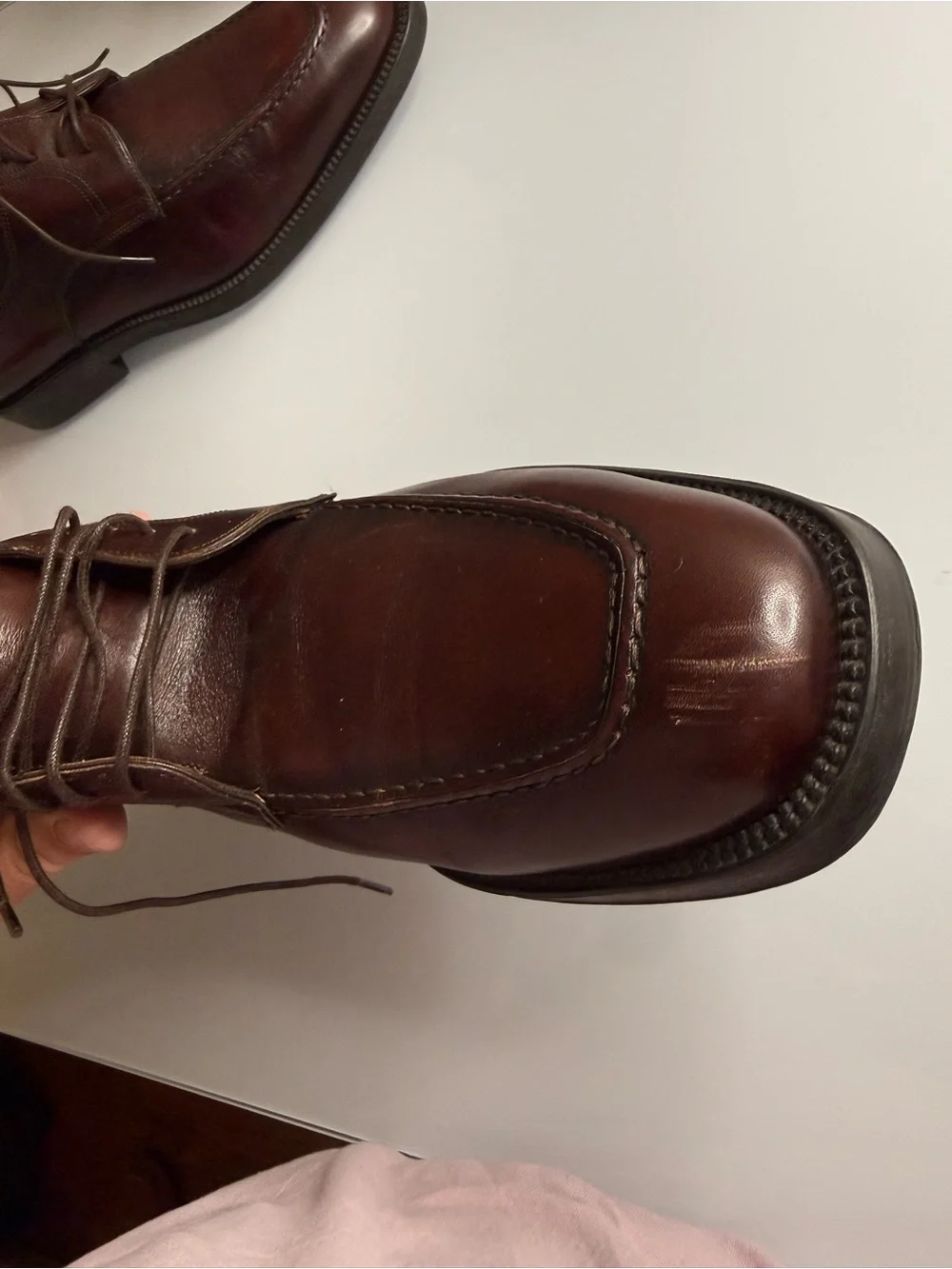 SANTONI Men’s Brown Leather Dress Shoes